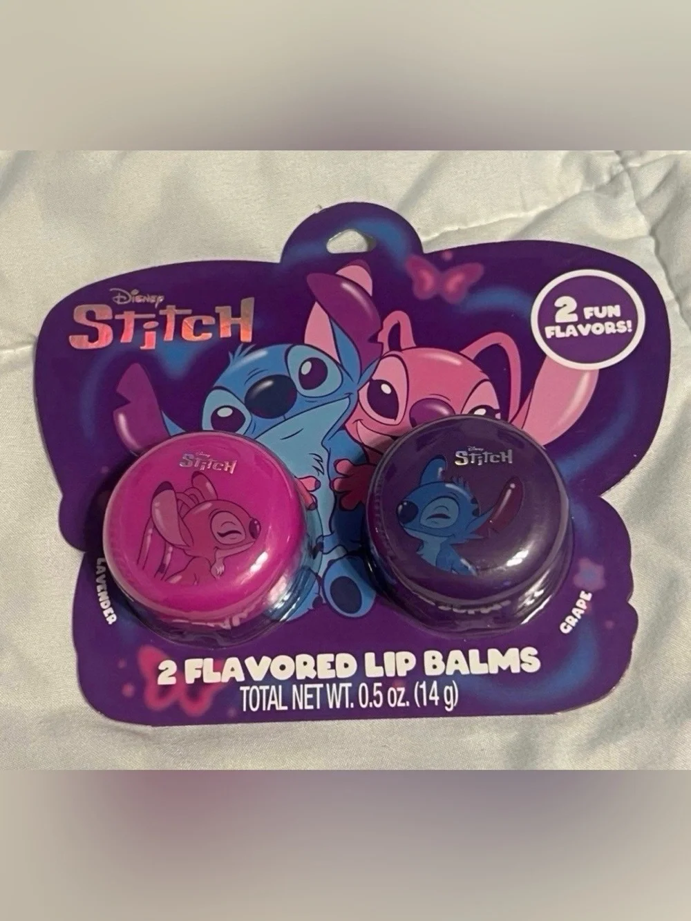 Disney Stitch 2-Pack Lip Balms in Pink and Purple
